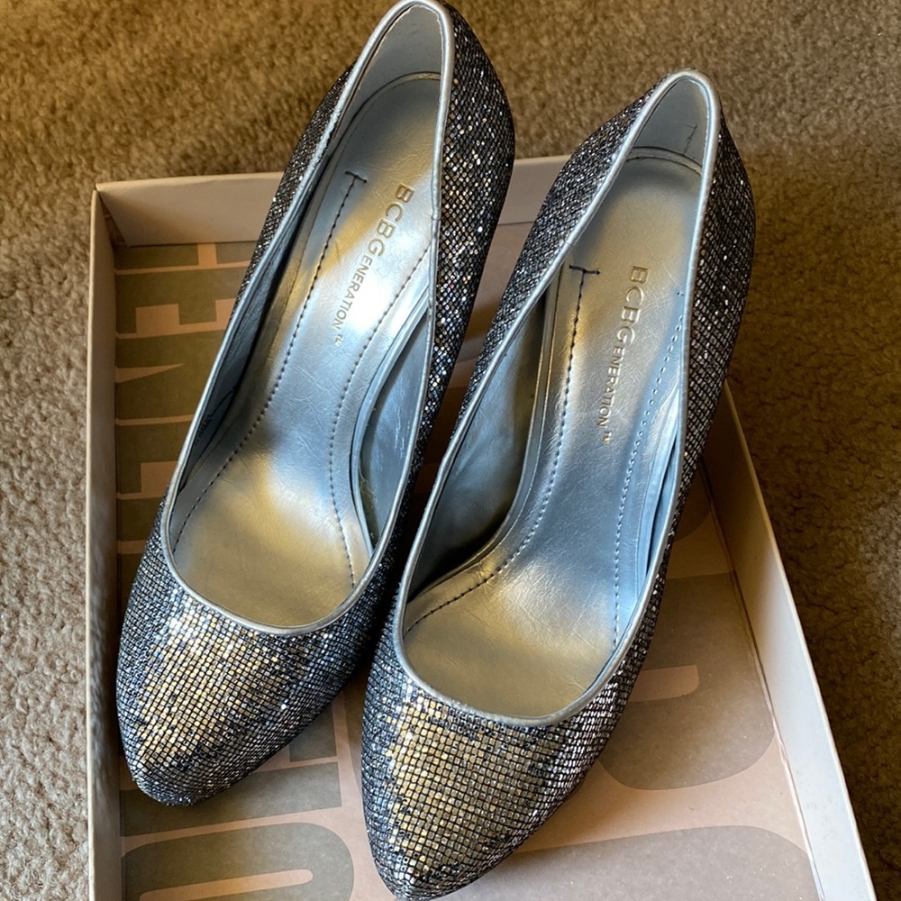BCBG Sparkly Platform Heels (NWT)